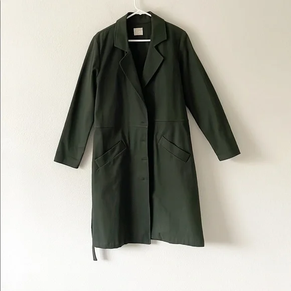 First Rite Green  herringbone utility Shop Coat - Picture 5 of 16